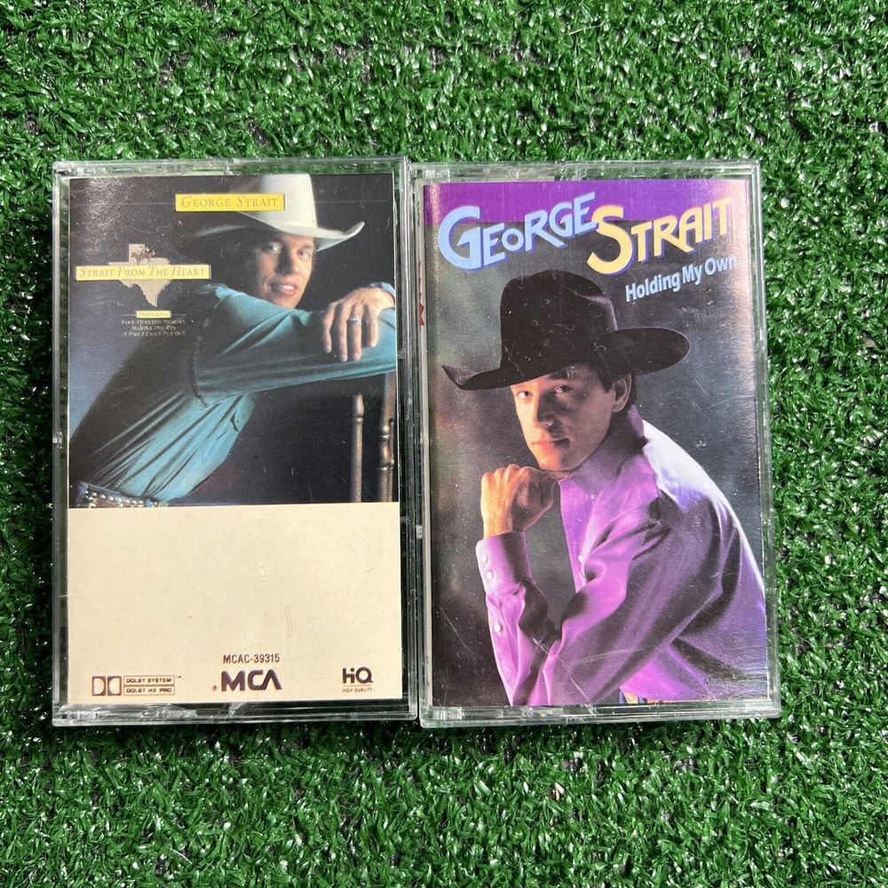 George Strait Lot‎ Of 2 Cassette Tapes Strait From The Heart & Holding My Own